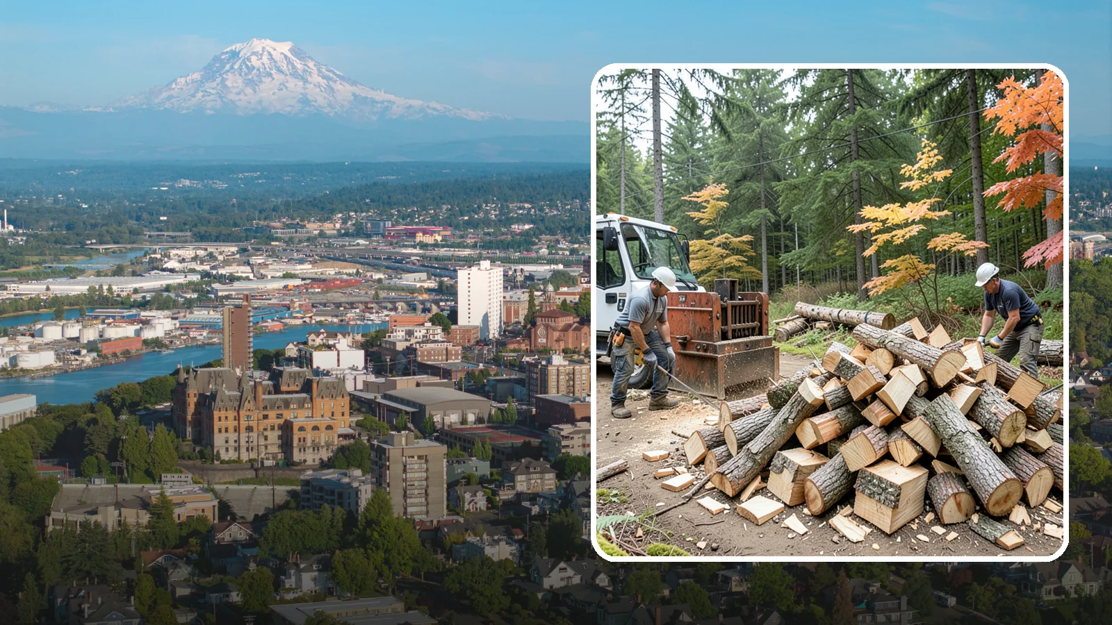 Log Splitting in Tacoma, Pierce County, WA - We split logs and rounds into finished firewood sized for your stove or fire pit.