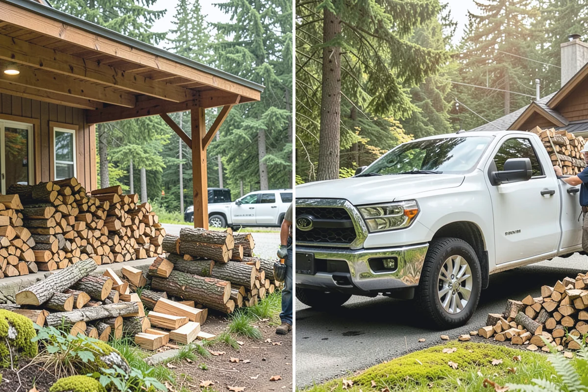 Low-Moisture Firewood in Beaux Arts Village, King County, WA - Cured wood is sorted by moisture
