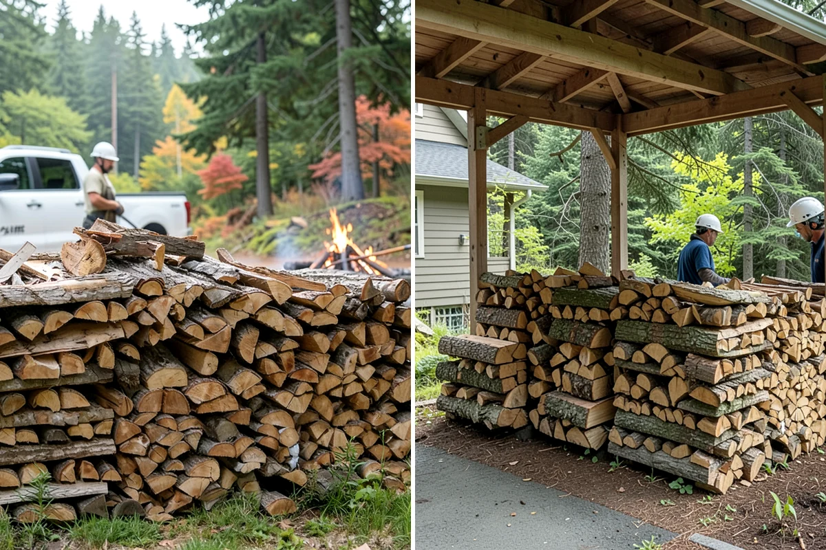 Low-Moisture Firewood in Clyde Hill, King County, WA - Cured wood is sorted by moisture