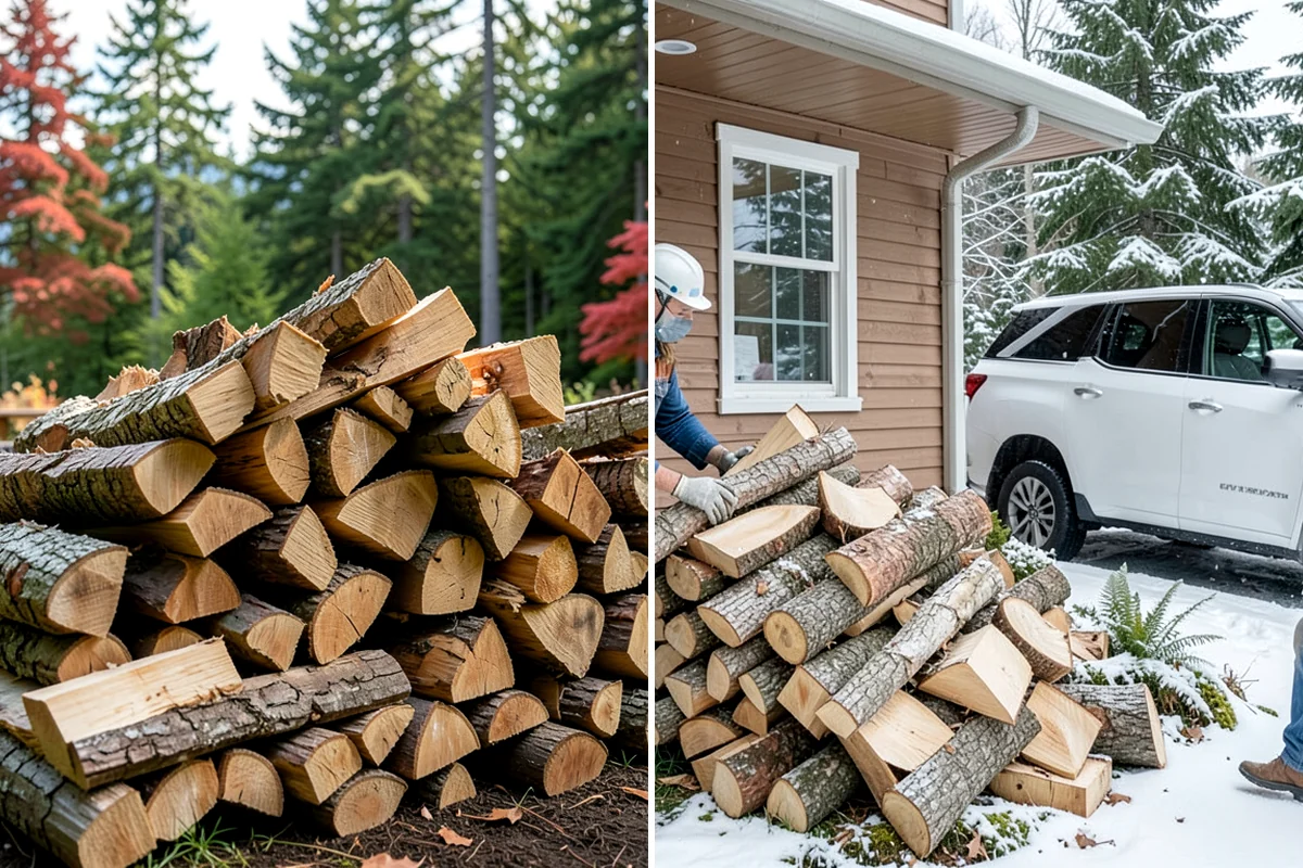 Low-Moisture Firewood in Gig Harbor, Pierce County, WA - Cured wood is sorted by moisture
