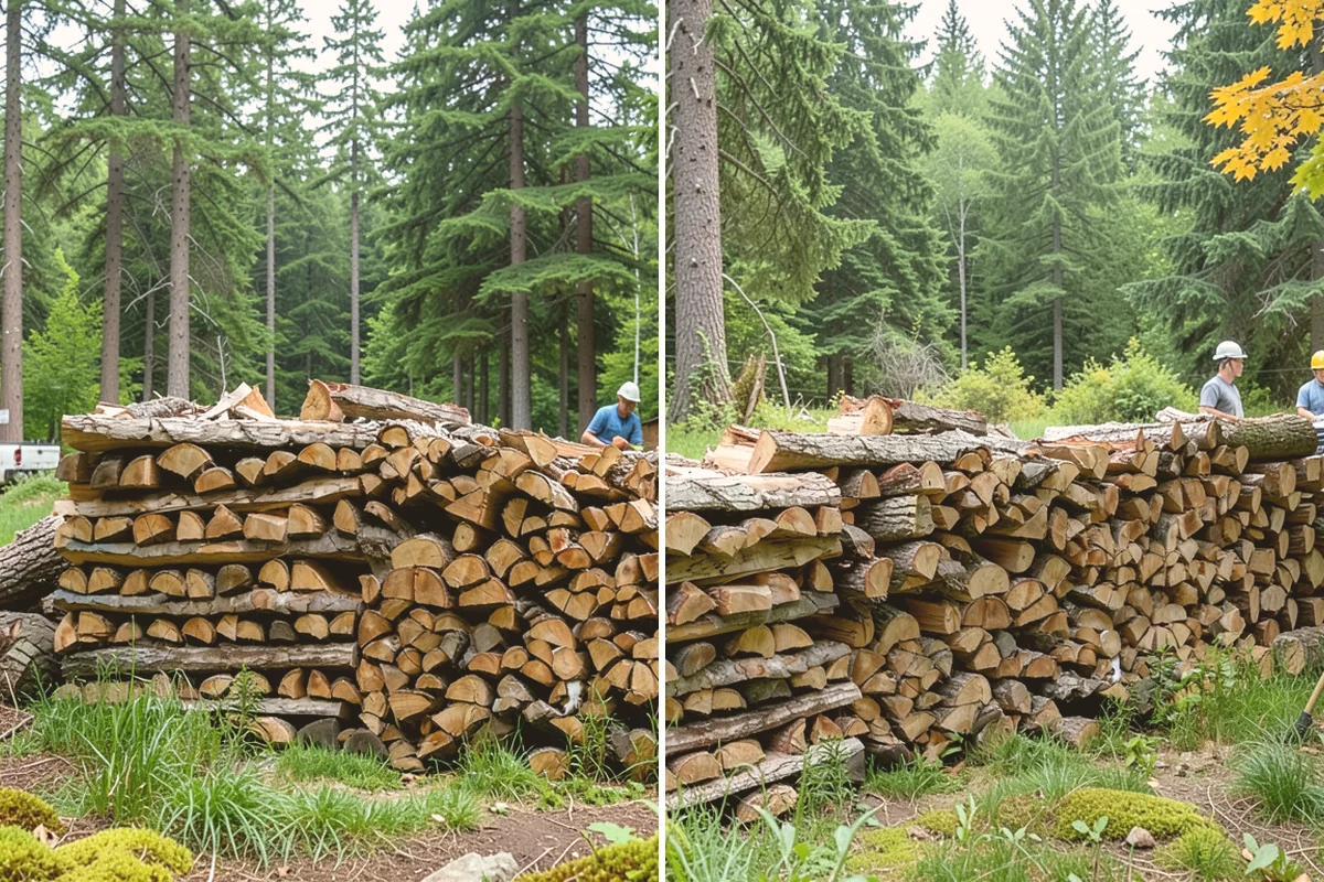 Low-Moisture Firewood in Index, Snohomish County, WA - Cured wood is sorted by moisture