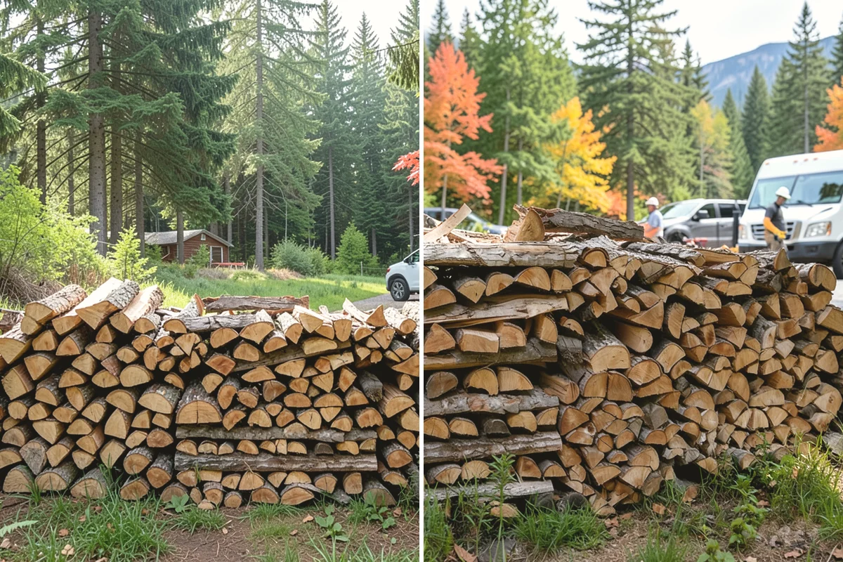 Low-Moisture Firewood in La Conner, Skagit County, WA - Cured wood is sorted by moisture