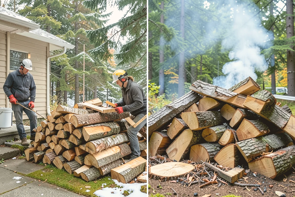 Low-Moisture Firewood in Lynnwood, Snohomish County, WA - Cured wood is sorted by moisture
