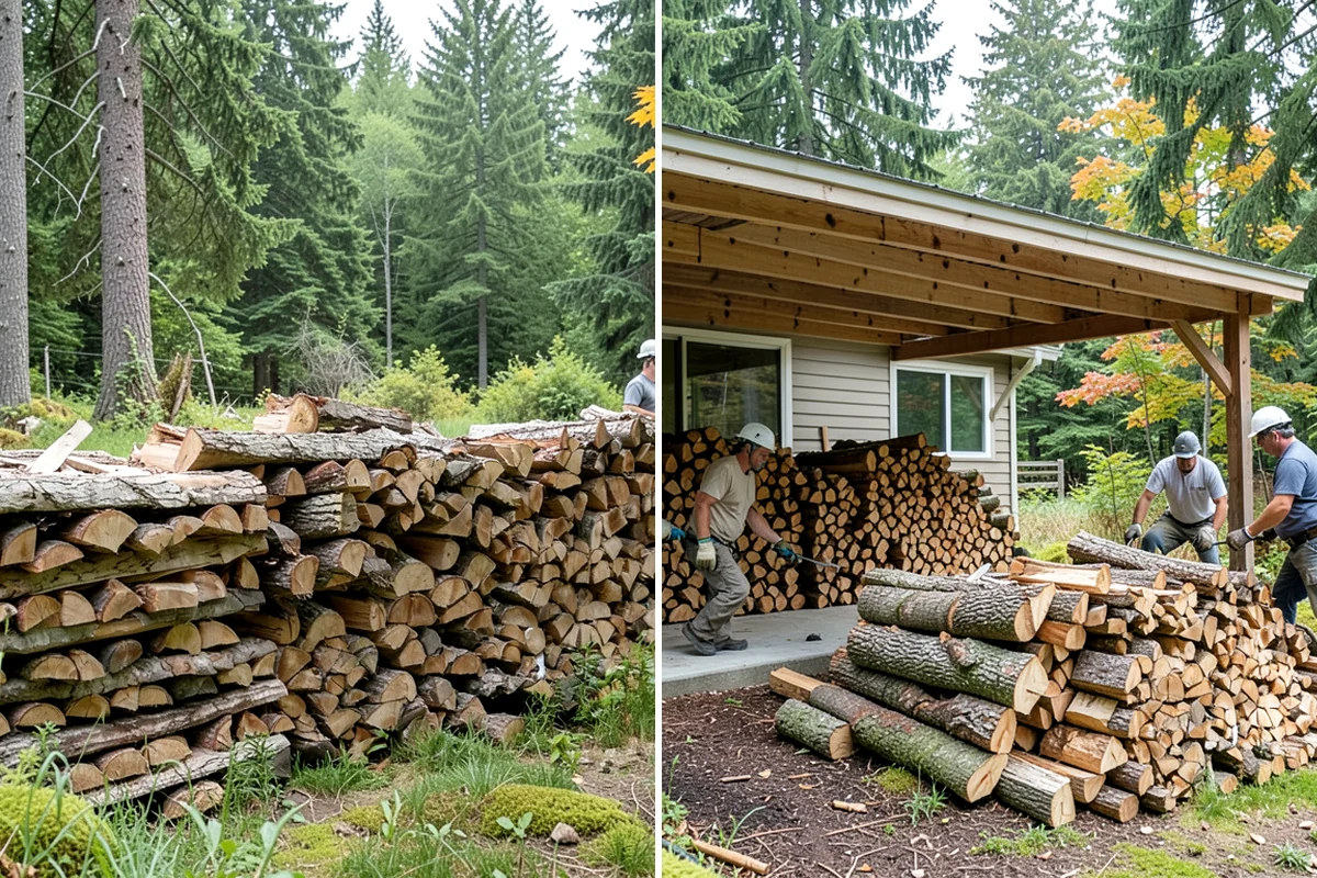 Low-Moisture Firewood in Pacific, King County, WA - Cured wood is sorted by moisture