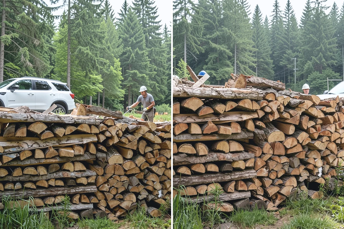 Low-Moisture Firewood in Roy, Pierce County, WA - Cured wood is sorted by moisture