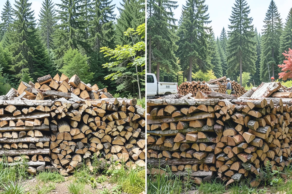 Low-Moisture Firewood in South Prairie, Pierce County, WA - Cured wood is sorted by moisture