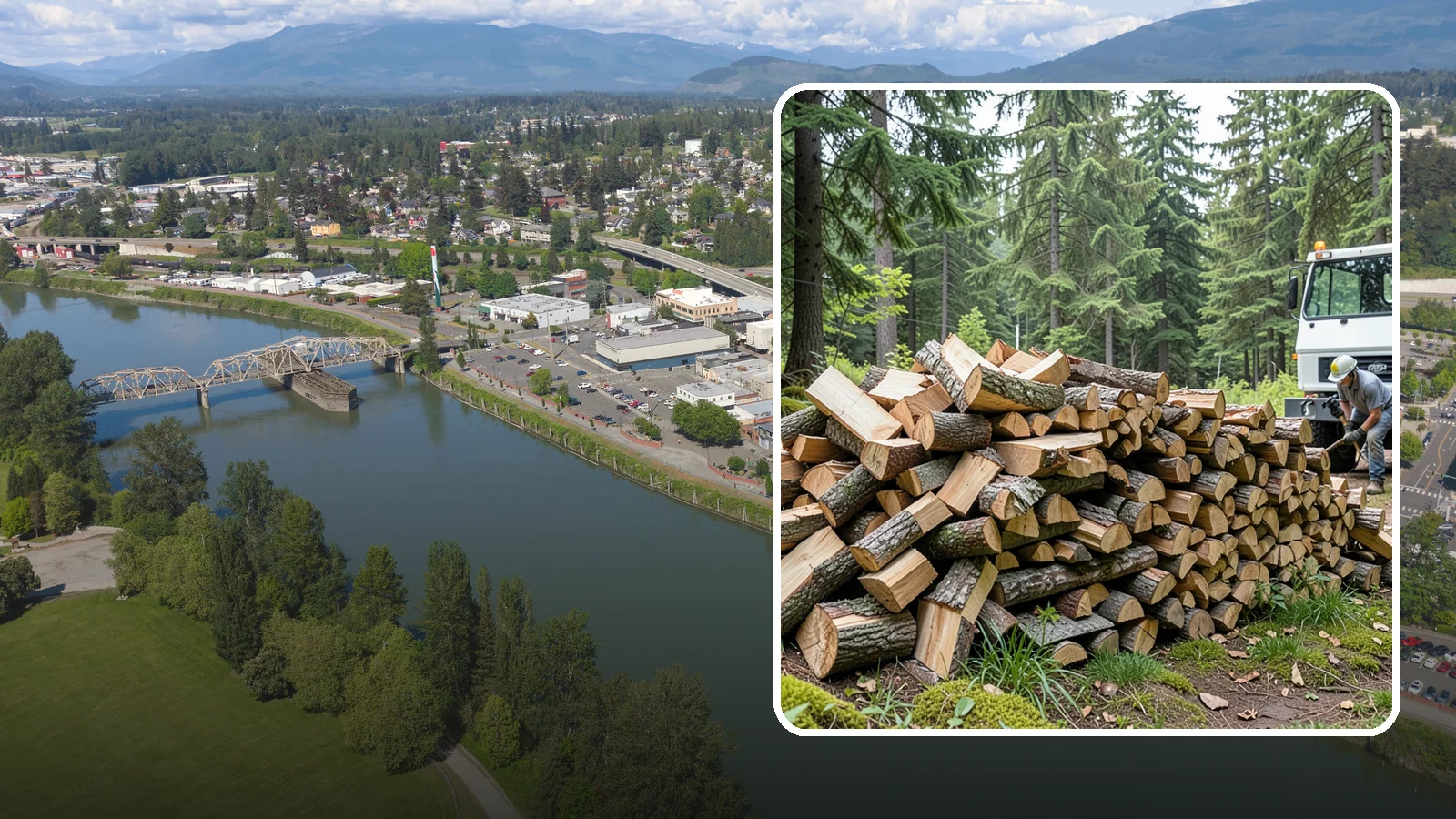 Mixed Hardwood Firewood in Mount Vernon, WA - Our mixed hardwood firewood blends dense, slow-burning hardwoods for long-lasting heat and steady coals during Pacific Northwest...
