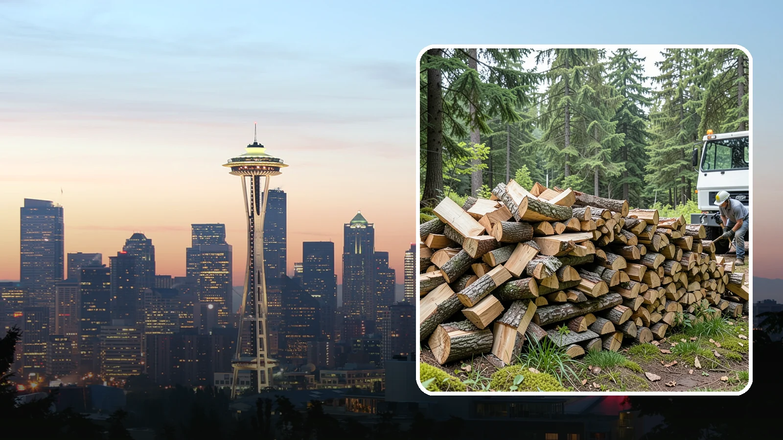 Mixed Hardwood Firewood in Seattle, King County, WA - Our mixed hardwood firewood blends dense, slow-burning hardwoods for long-lasting heat and steady coals during Pacific Northwest...