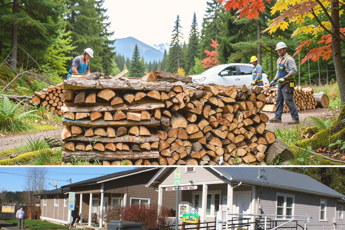 Mixed Hardwood Firewood in South Prairie, Pierce County, WA - Order hardwood in fall so you have long-burning wood ready for the deep-winter cold snaps.