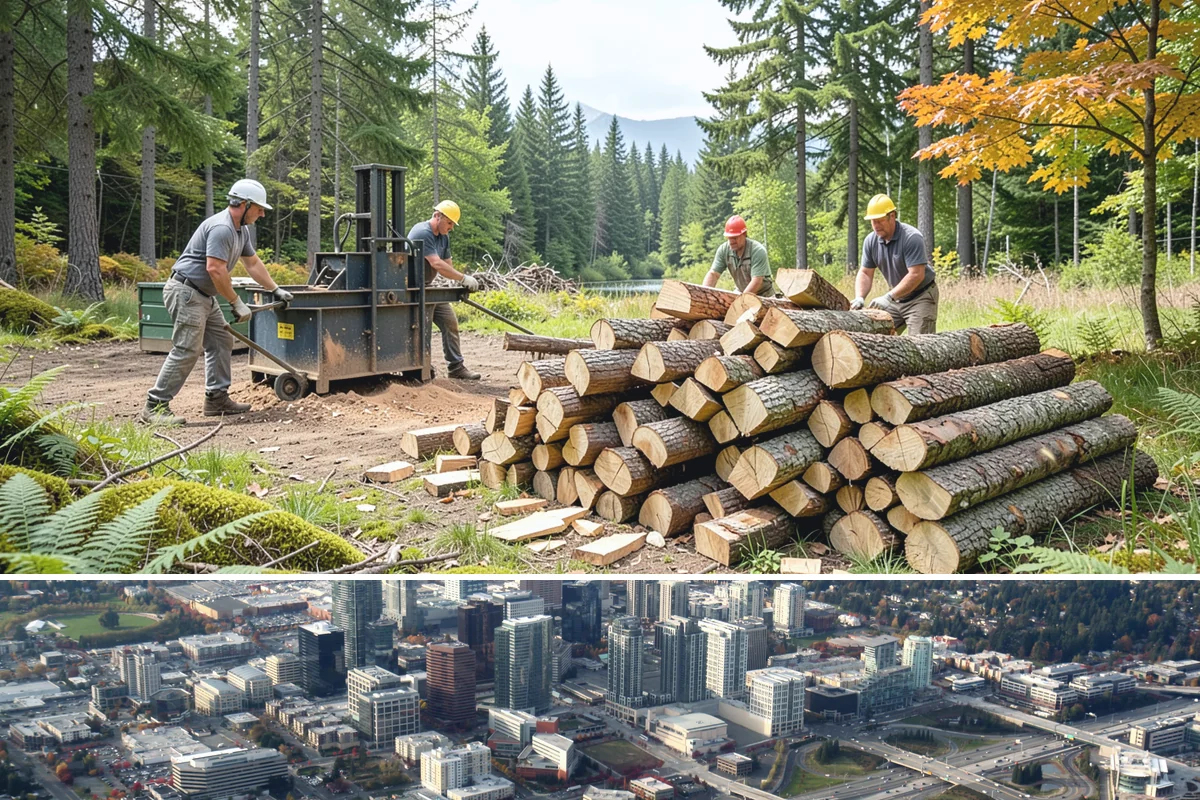Mixed Softwood Firewood in Bellevue, King County, WA - Buy softwood in late summer or fall to have easy-lighting wood ready for autumn and shoulder-season fires.