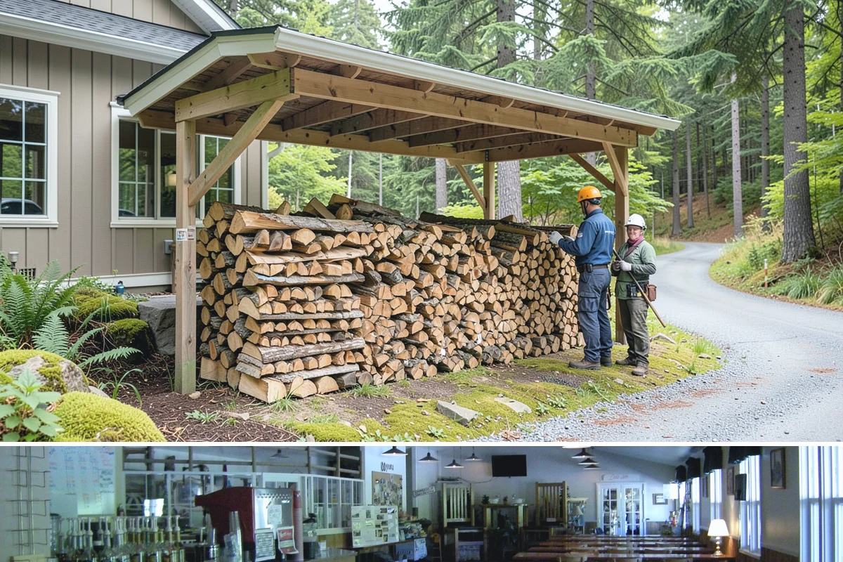 Mixed Softwood Firewood in Black Diamond, King County, WA - Buy softwood in late summer or fall to have easy-lighting wood ready for autumn and shoulder-season fires.