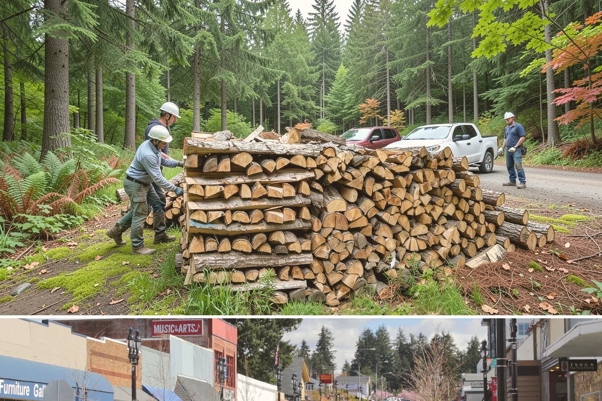 Mixed Softwood Firewood in Bothell, King County, WA - Buy softwood in late summer or fall to have easy-lighting wood ready for autumn and shoulder-season fires.