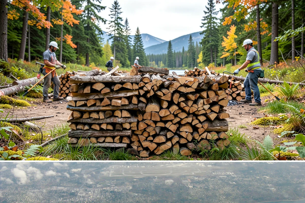 Mixed Softwood Firewood in Burien, King County, WA - Buy softwood in late summer or fall to have easy-lighting wood ready for autumn and shoulder-season fires.