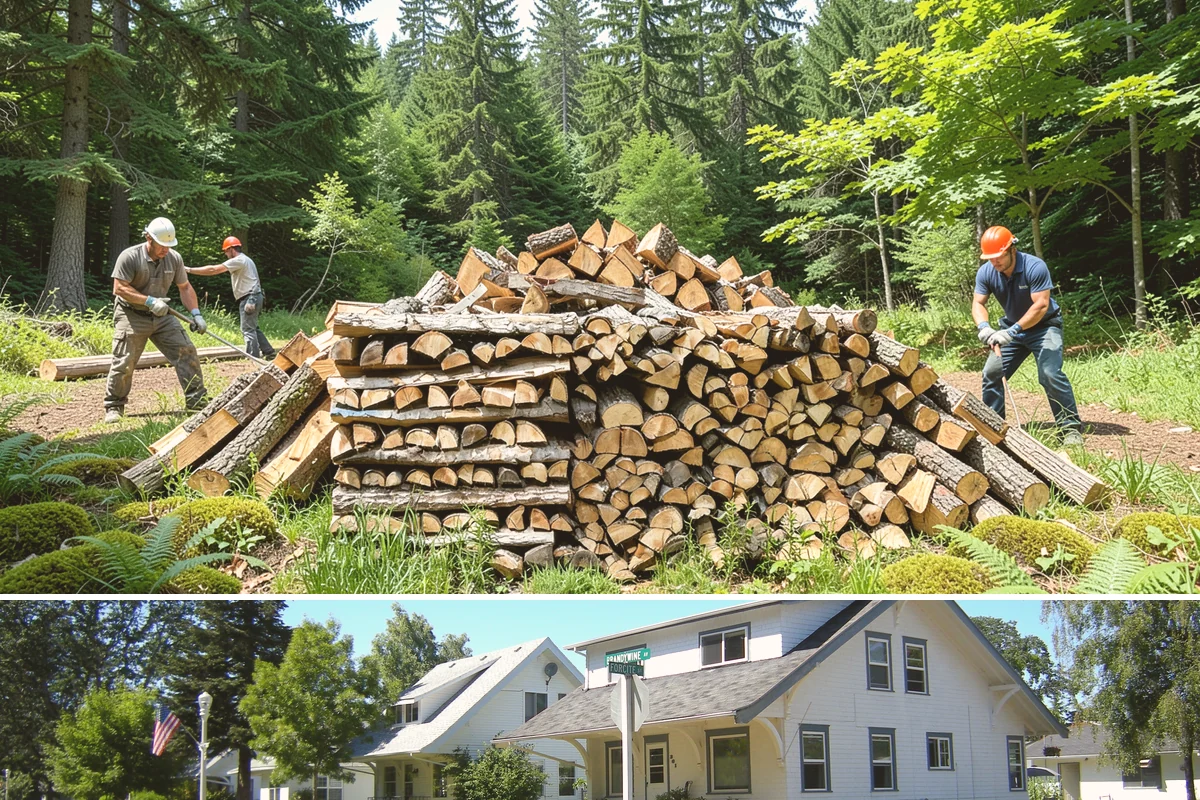 Mixed Softwood Firewood in DuPont, Pierce County, WA - Buy softwood in late summer or fall to have easy-lighting wood ready for autumn and shoulder-season fires.