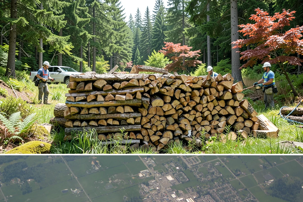 Mixed Softwood Firewood in Enumclaw, King County, WA - Buy softwood in late summer or fall to have easy-lighting wood ready for autumn and shoulder-season fires.
