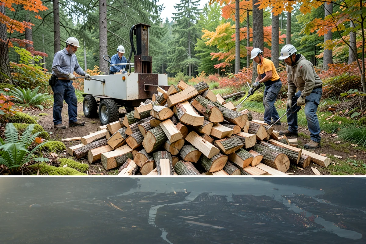 Mixed Softwood Firewood in Fife, Pierce County, WA - Buy softwood in late summer or fall to have easy-lighting wood ready for autumn and shoulder-season fires.