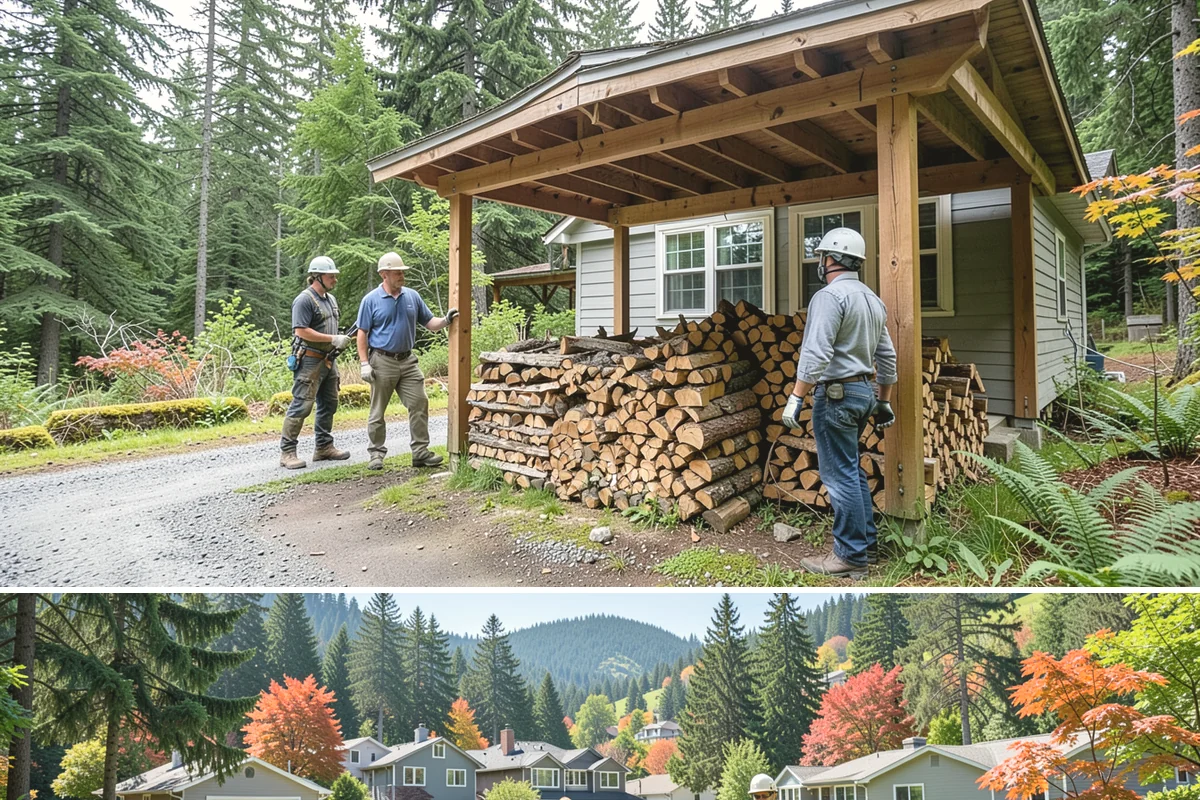 Mixed Softwood Firewood in Fircrest, Pierce County, WA - Buy softwood in late summer or fall to have easy-lighting wood ready for autumn and shoulder-season fires.