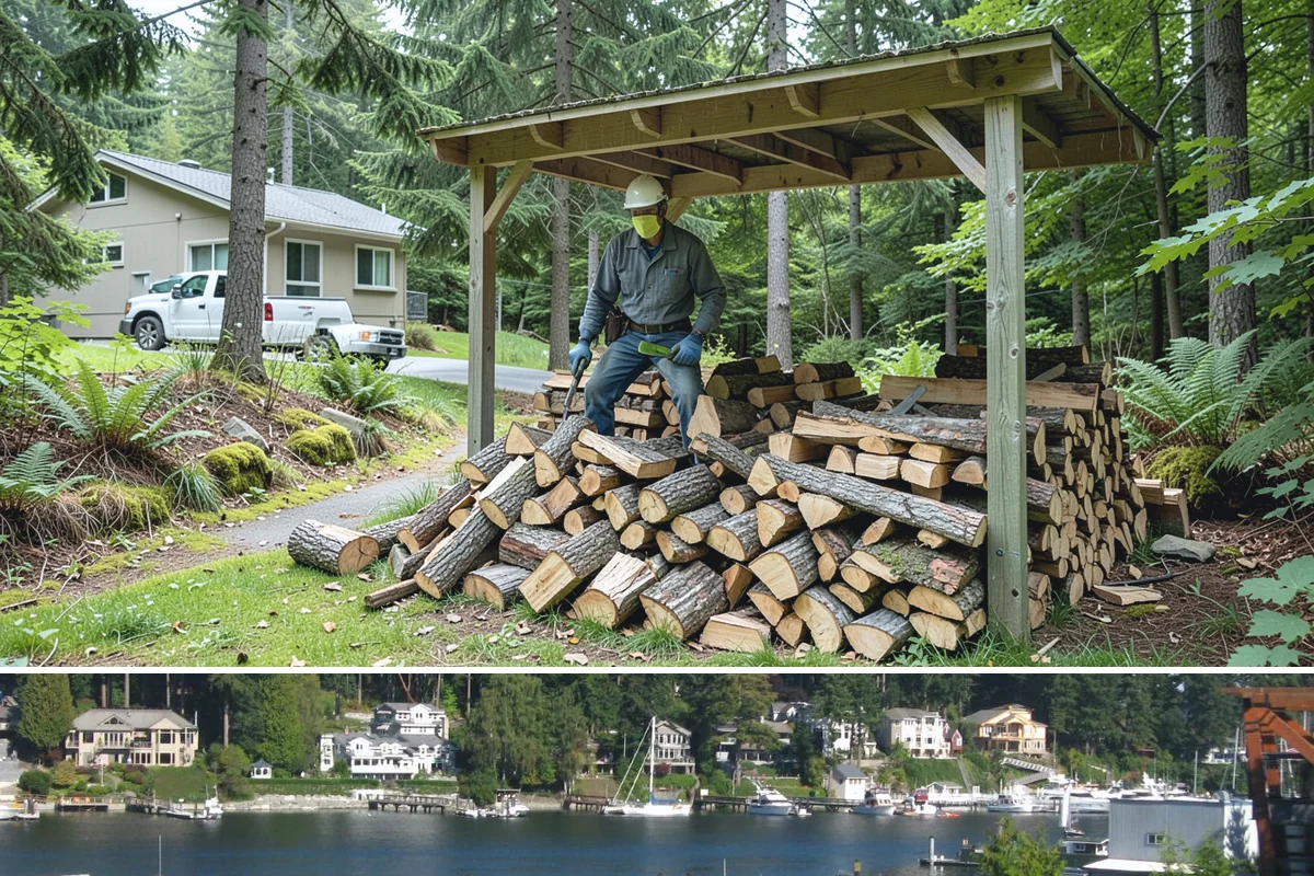 Mixed Softwood Firewood in Gig Harbor, Pierce County, WA - Buy softwood in late summer or fall to have easy-lighting wood ready for autumn and shoulder-season fires.