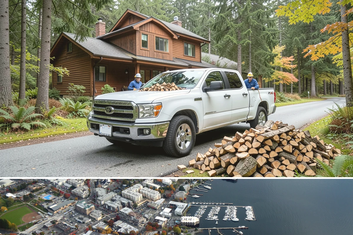 Mixed Softwood Firewood in Kirkland, King County, WA - Buy softwood in late summer or fall to have easy-lighting wood ready for autumn and shoulder-season fires.