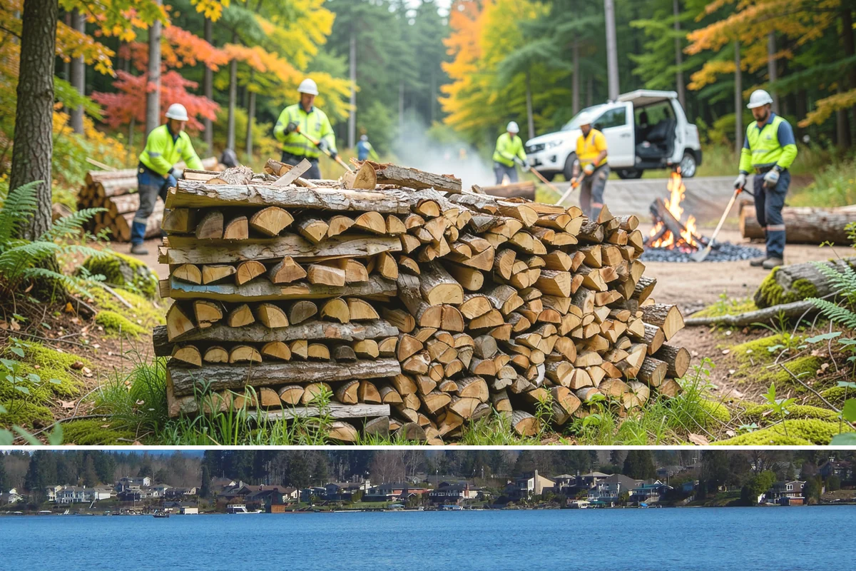 Mixed Softwood Firewood in Lake Stevens, Snohomish County, WA - Buy softwood in late summer or fall to have easy-lighting wood ready for autumn and shoulder-season fires.