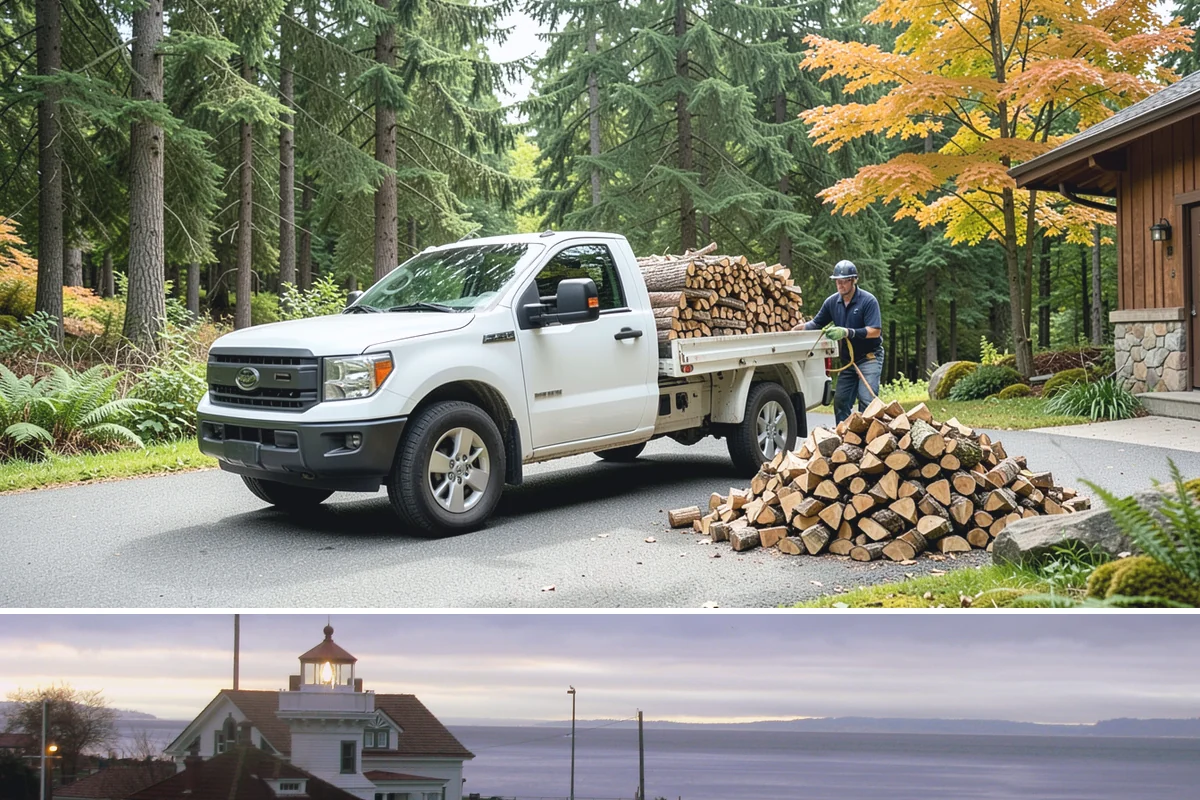 Mixed Softwood Firewood in Mukilteo, Snohomish County, WA - Buy softwood in late summer or fall to have easy-lighting wood ready for autumn and shoulder-season fires.