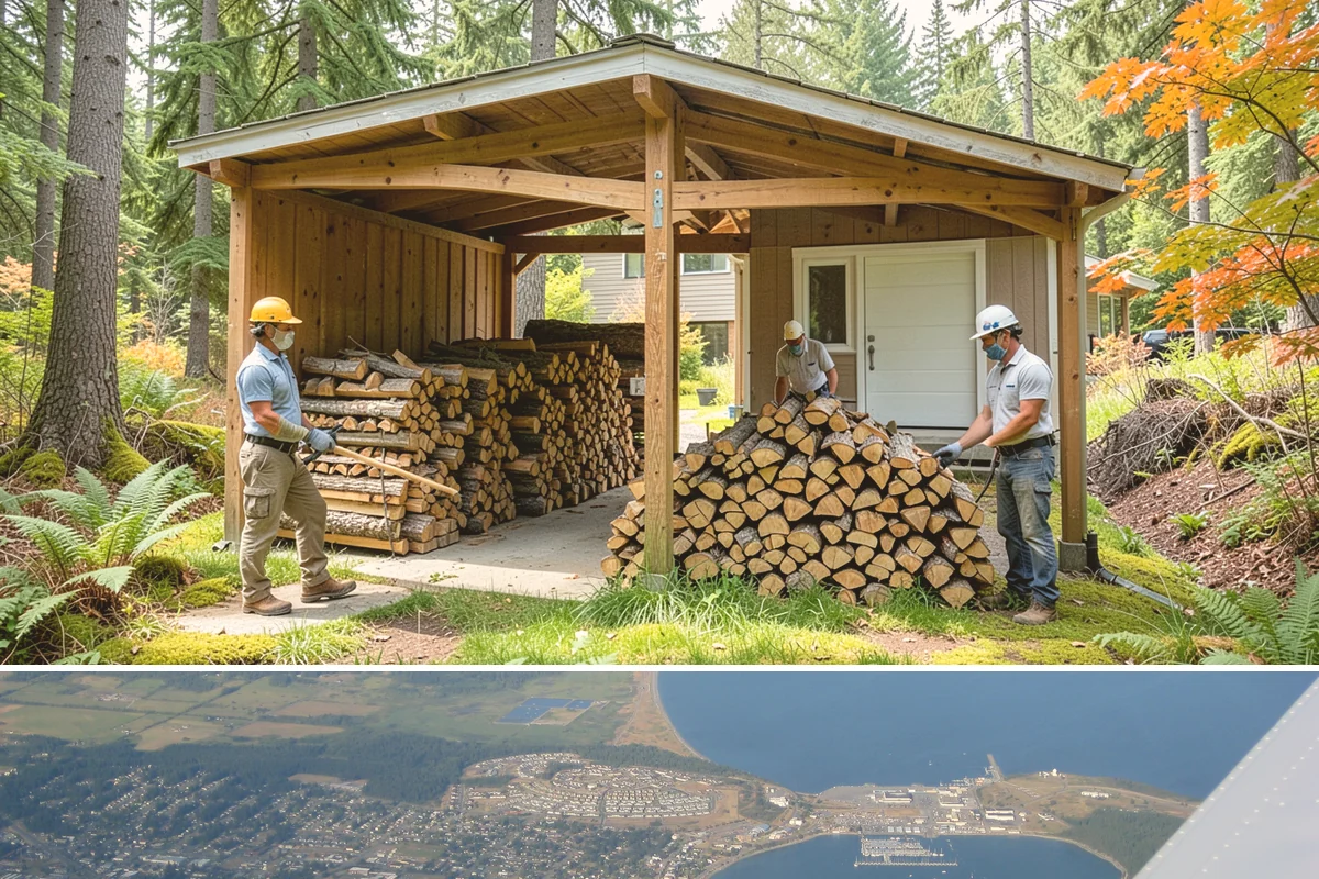 Mixed Softwood Firewood in Oak Harbor, Island County, WA - Buy softwood in late summer or fall to have easy-lighting wood ready for autumn and shoulder-season fires.
