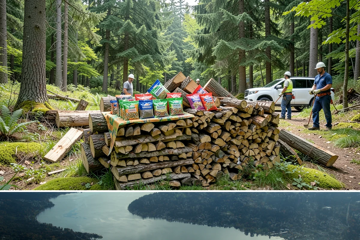 Mixed Softwood Firewood in Sammamish, King County, WA - Buy softwood in late summer or fall to have easy-lighting wood ready for autumn and shoulder-season fires.