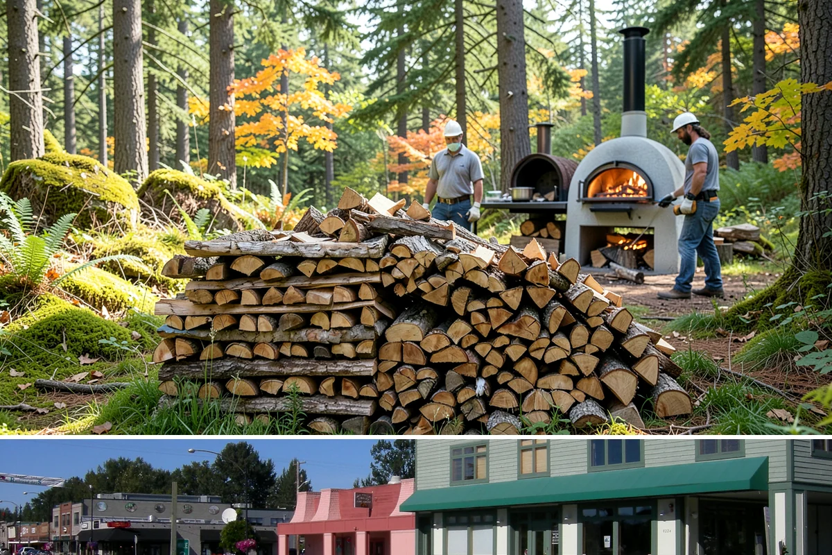 Mixed Softwood Firewood in Snoqualmie, King County, WA - Buy softwood in late summer or fall to have easy-lighting wood ready for autumn and shoulder-season fires.