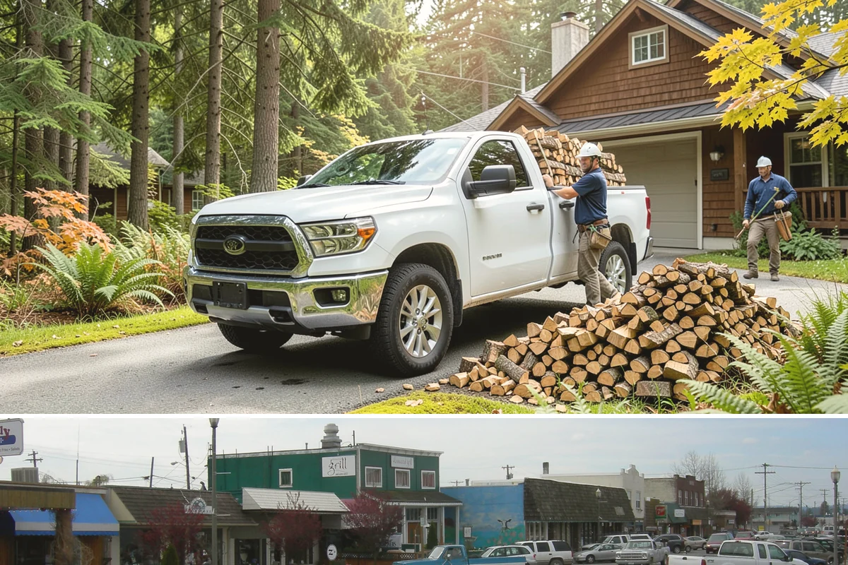 Mixed Softwood Firewood in Stanwood, Snohomish County, WA - Buy softwood in late summer or fall to have easy-lighting wood ready for autumn and shoulder-season fires.