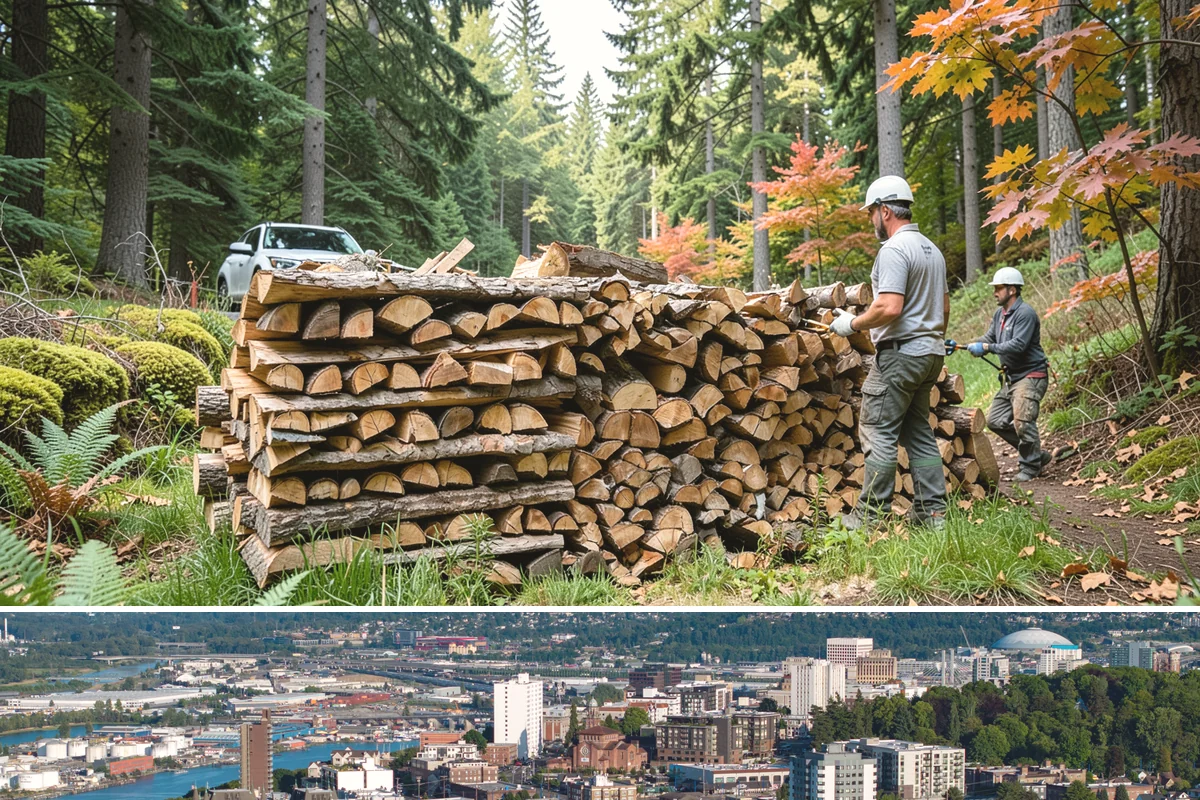 Mixed Softwood Firewood in Tacoma, Pierce County, WA - Buy softwood in late summer or fall to have easy-lighting wood ready for autumn and shoulder-season fires.