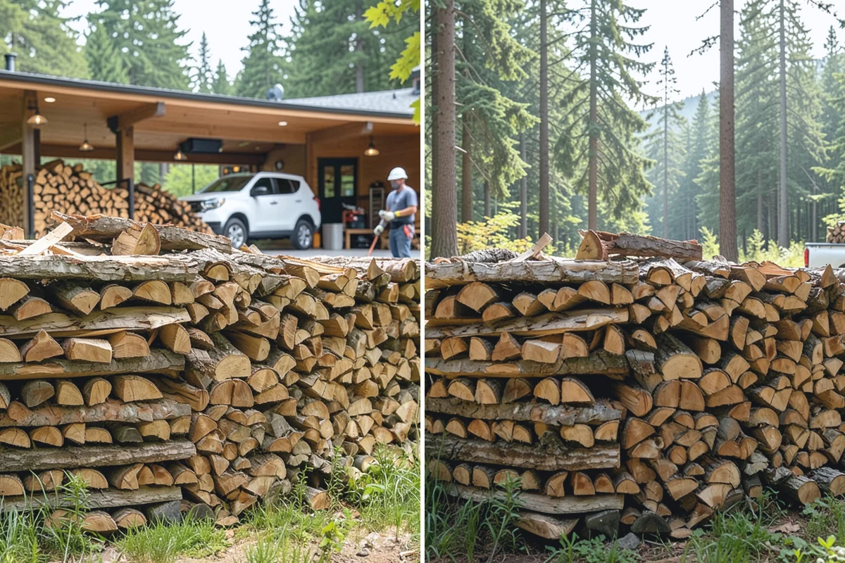 Moisture-Tested Firewood in Beaux Arts Village, King County, WA - Cured wood is pulled for testing