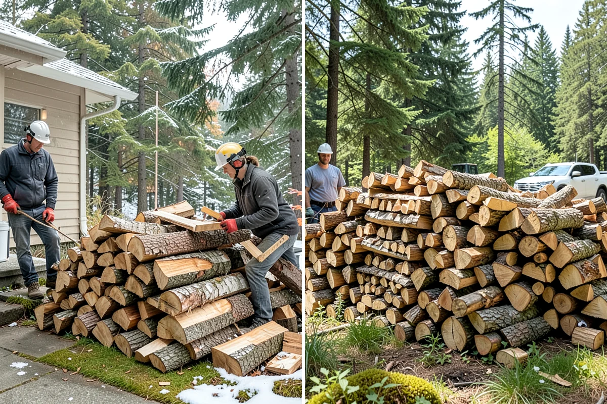 Moisture-Tested Firewood in Lake Forest Park, King County, WA - Cured wood is pulled for testing