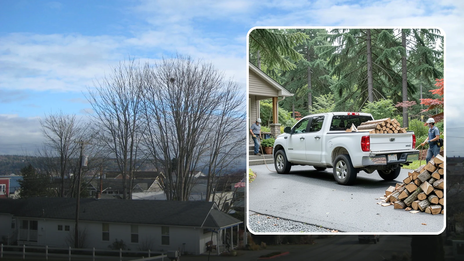 Monthly Firewood Delivery in Langley, Island County, WA - Our monthly firewood delivery brings a fresh, seasoned supply to your door on a steady month-by-month schedule.
