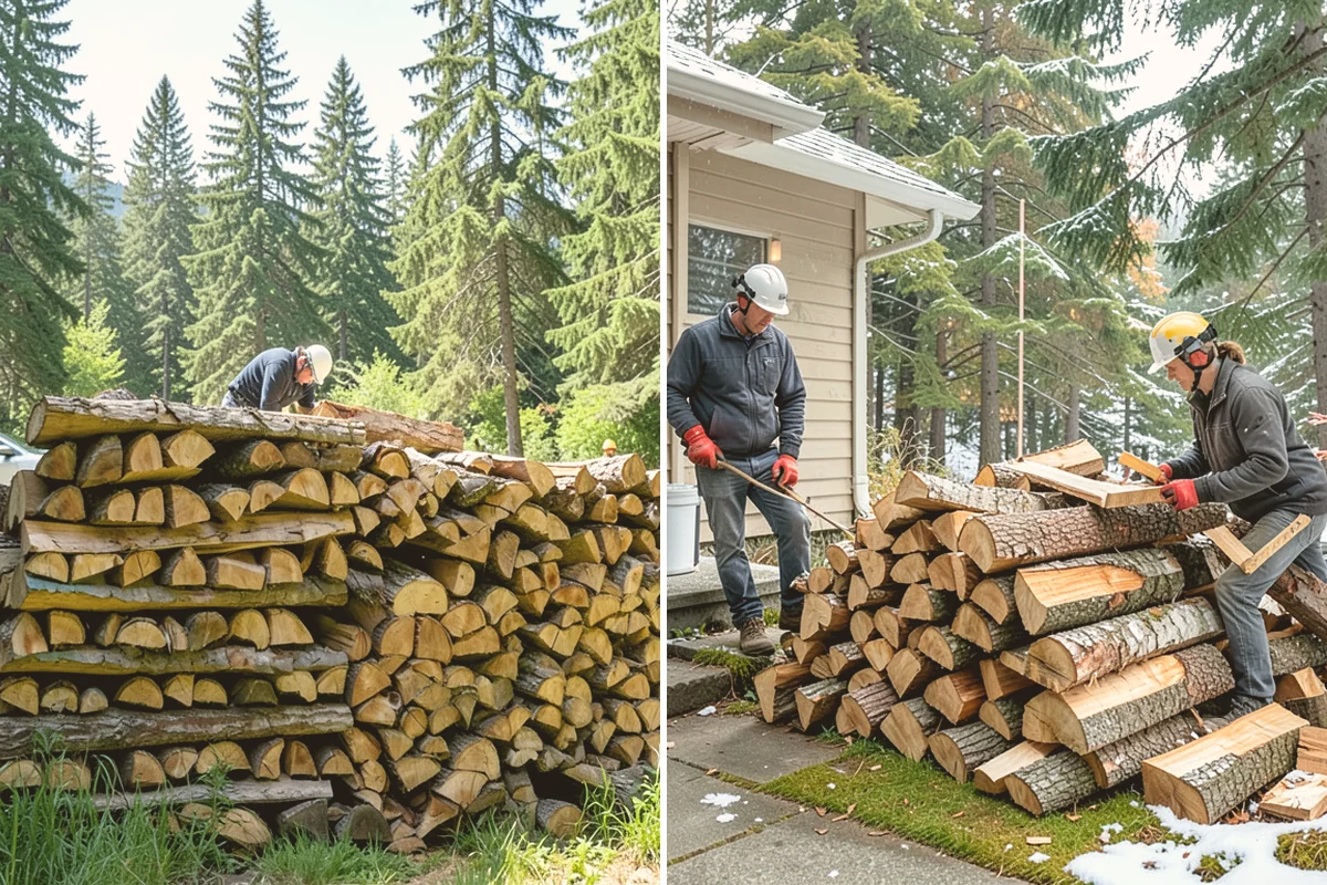 On-Site Firewood Milling in Algona, King County, WA - We evaluate your log pile and site access