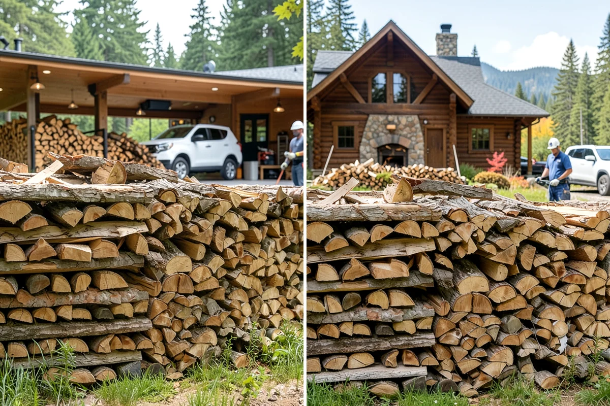 On-Site Firewood Milling in Arlington, Snohomish County, WA - We evaluate your log pile and site access