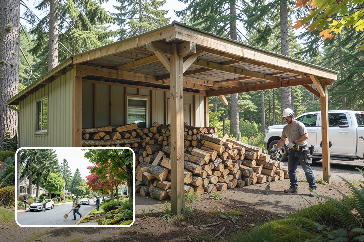 On-Site Firewood Milling in Beaux Arts Village, King County, WA - Handles large log volumes efficiently