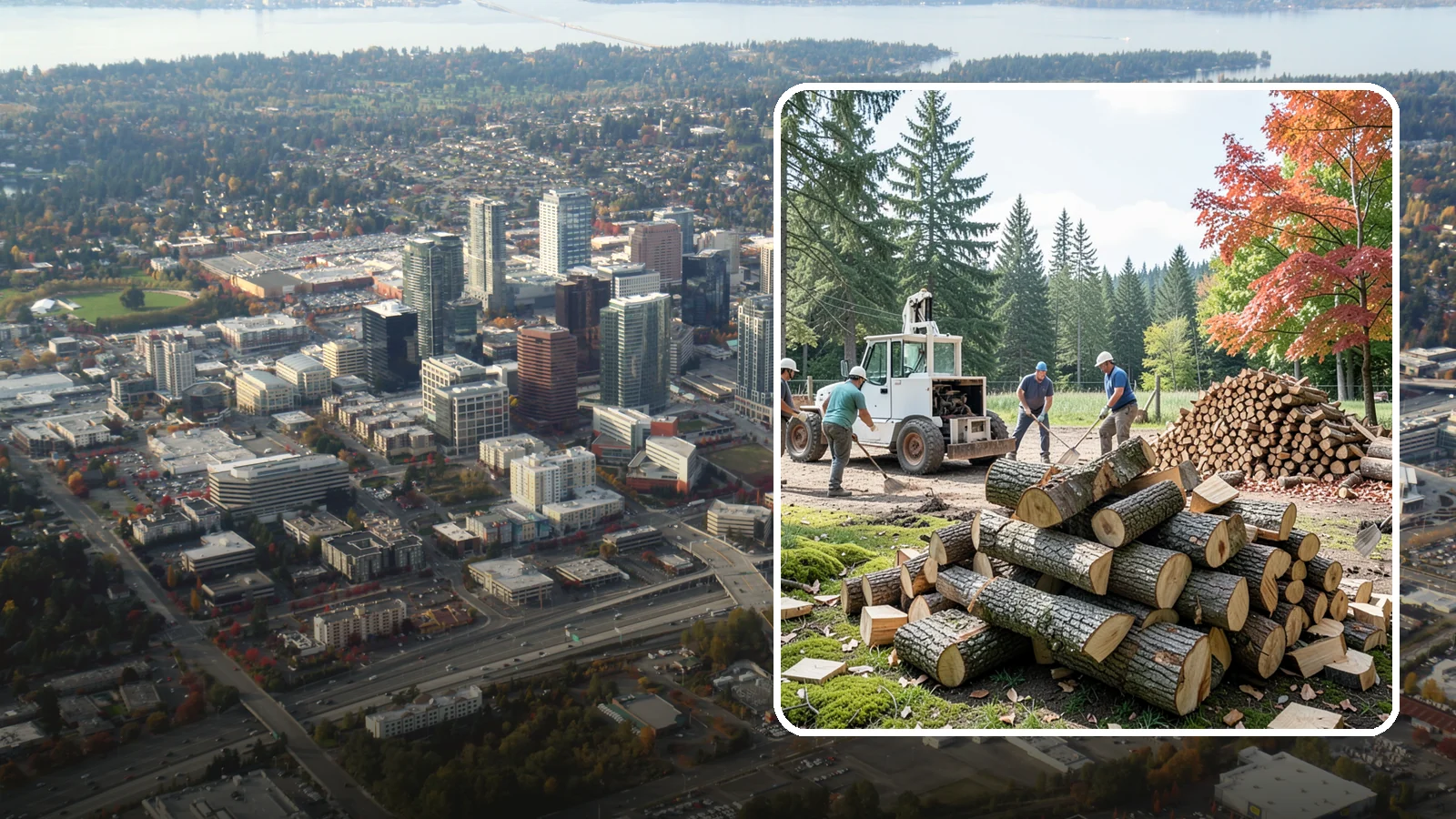 On-Site Firewood Milling in Bellevue, King County, WA - We bring firewood processing equipment to your property to mill logs into finished firewood.