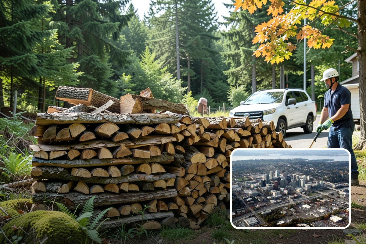 On-Site Firewood Milling in Bellevue, King County, WA - Handles large log volumes efficiently