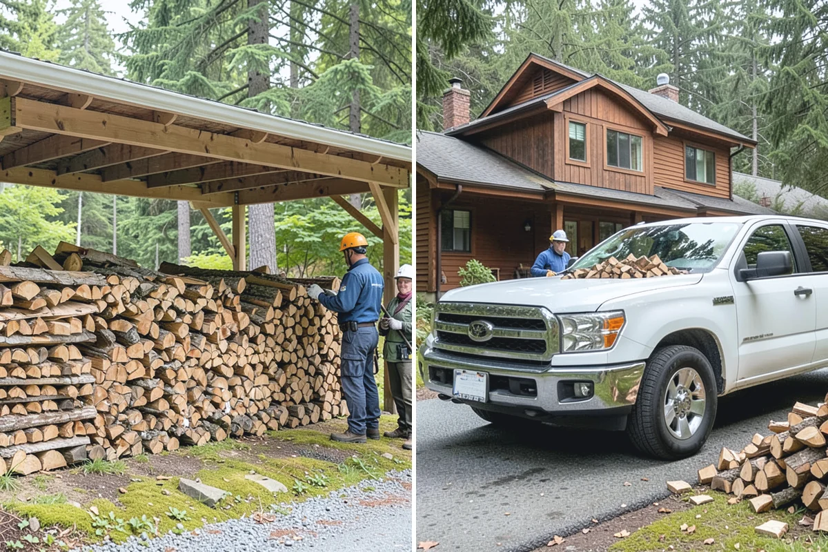 On-Site Firewood Milling in Bonney Lake, Pierce County, WA - We evaluate your log pile and site access