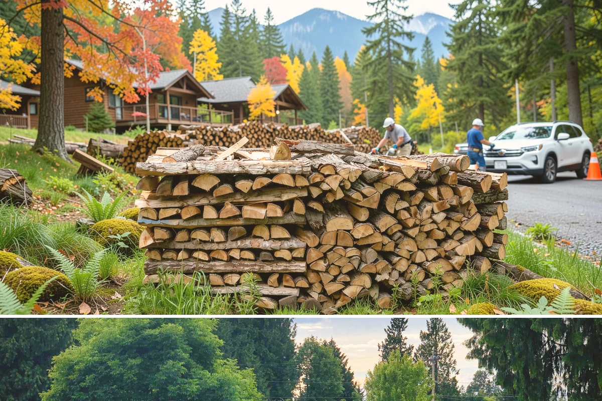 On-Site Firewood Milling in Bonney Lake, Pierce County, WA - Milling before summer gives large volumes the dry months needed to season for winter.