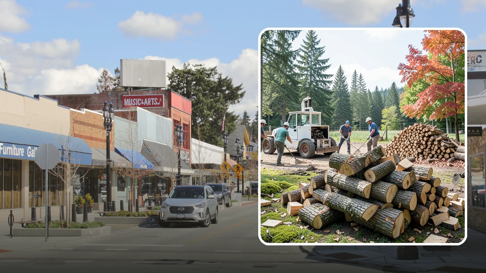 On-Site Firewood Milling in Bothell, King County, WA - We bring firewood processing equipment to your property to mill logs into finished firewood.