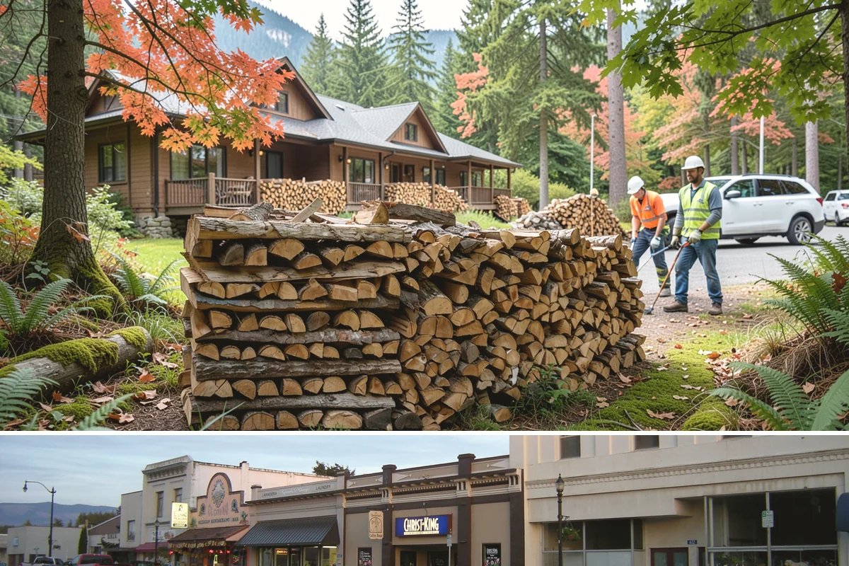 On-Site Firewood Milling in Burlington, Skagit County, WA - Milling before summer gives large volumes the dry months needed to season for winter.