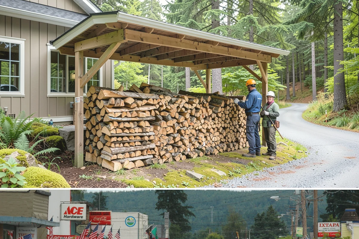 On-Site Firewood Milling in Carnation, King County, WA - Milling before summer gives large volumes the dry months needed to season for winter.