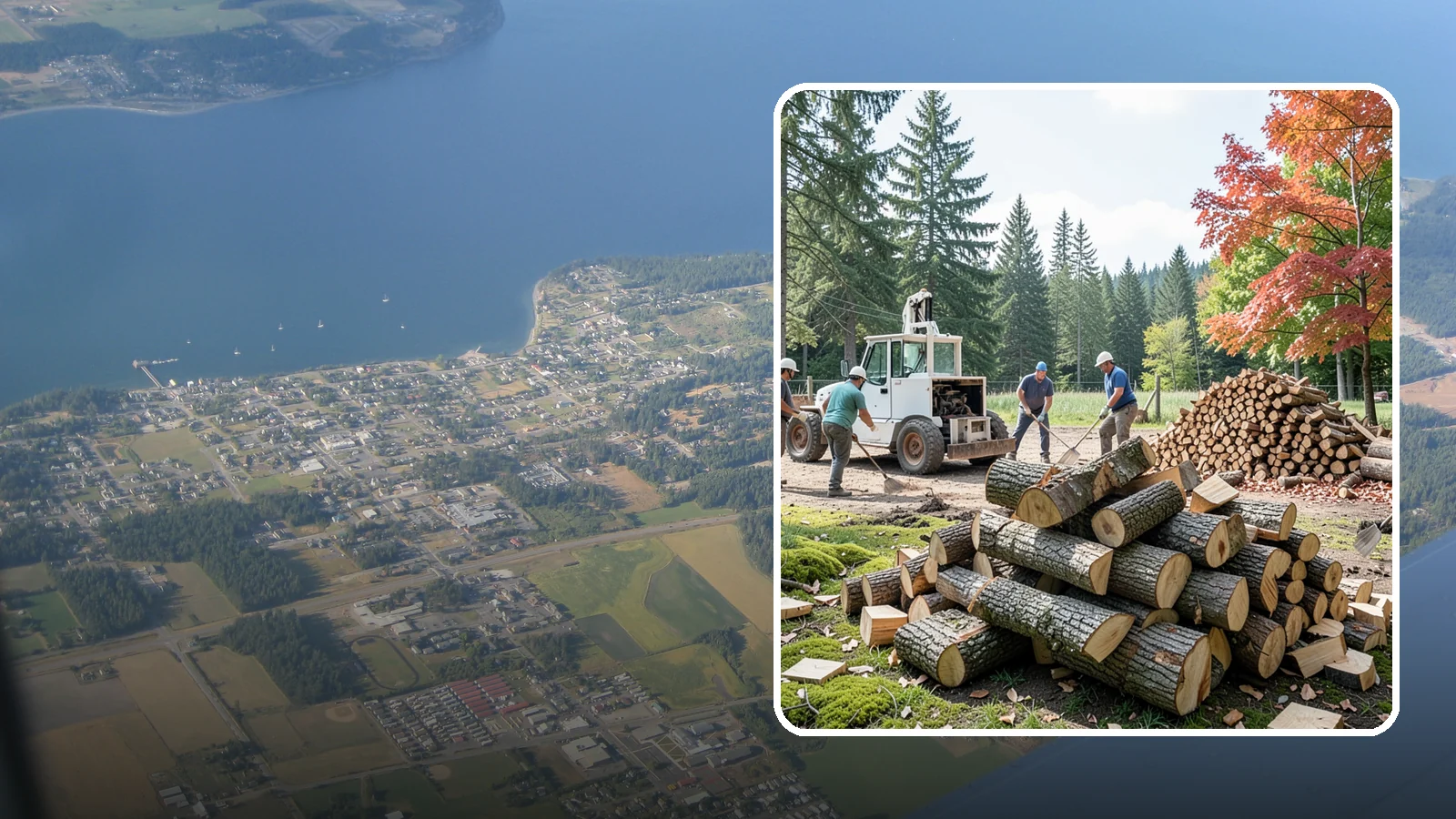 On-Site Firewood Milling in Coupeville, Island County, WA - We bring firewood processing equipment to your property to mill logs into finished firewood.