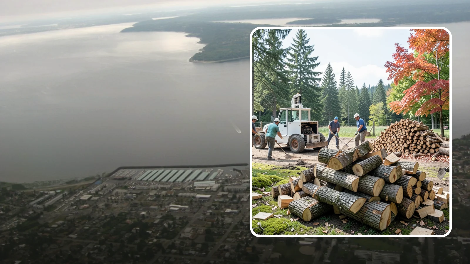 On-Site Firewood Milling in Des Moines, King County, WA - We bring firewood processing equipment to your property to mill logs into finished firewood.