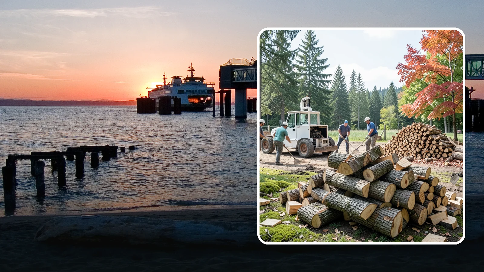 On-Site Firewood Milling in Edmonds, Snohomish County, WA - We bring firewood processing equipment to your property to mill logs into finished firewood.