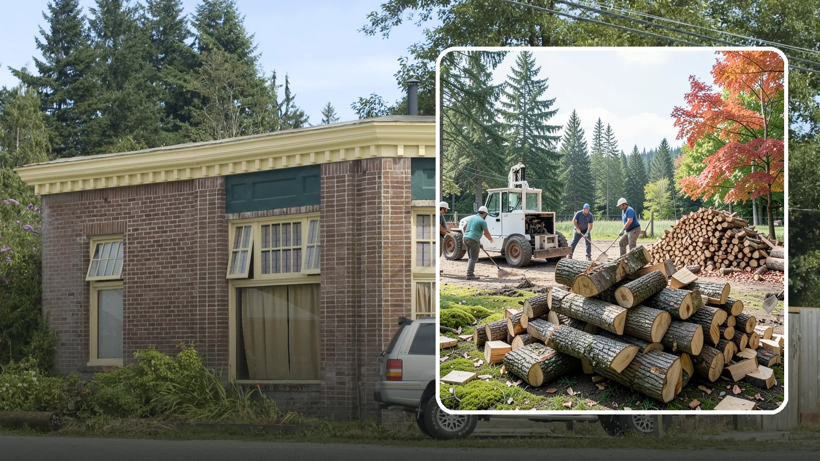 On-Site Firewood Milling in Hamilton, Skagit County, WA - We bring firewood processing equipment to your property to mill logs into finished firewood.