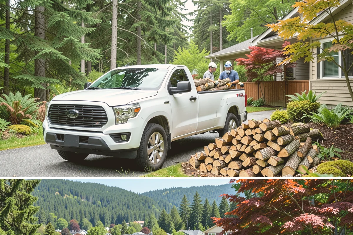 On-Site Firewood Milling in Index, Snohomish County, WA - Milling before summer gives large volumes the dry months needed to season for winter.