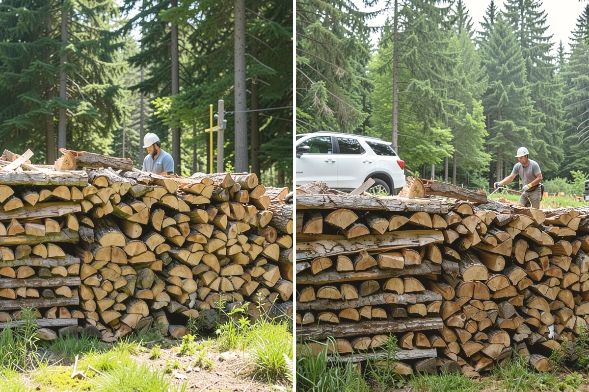 On-Site Firewood Milling in Issaquah, King County, WA - We evaluate your log pile and site access