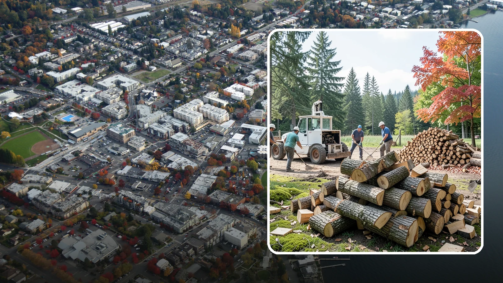 On-Site Firewood Milling in Kirkland, King County, WA - We bring firewood processing equipment to your property to mill logs into finished firewood.